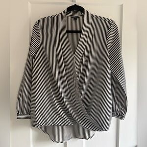 Ann Taylor Black and White Pinstripe Blouse